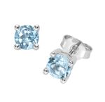 Tijdloze elegantie: Oorknopjes met ring. blauwe topaas 