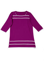 Lang shirt met vierkante halslijn in 3 kleuren FUCHSIA