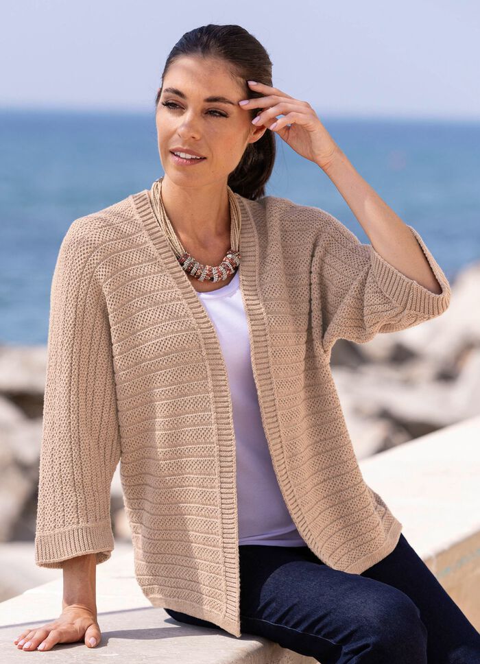 Cardigan in gemengde textuur 