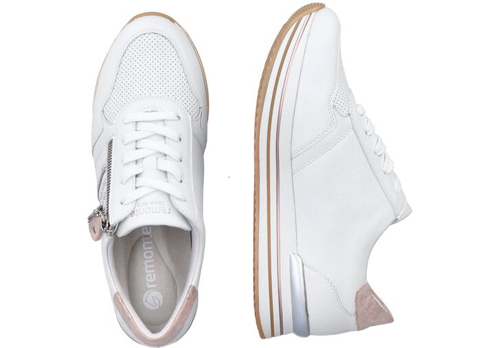 Remonte sneakers in een modieus design WIT-ROS&Eacute;GOUD