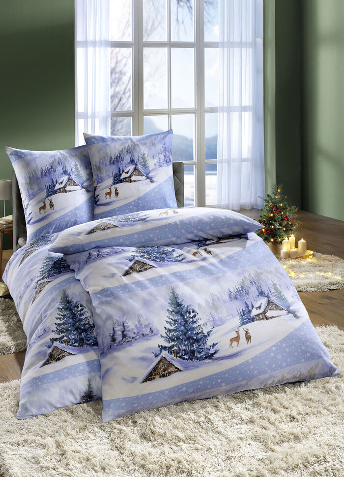 Beddengoedset met winterlandschap 