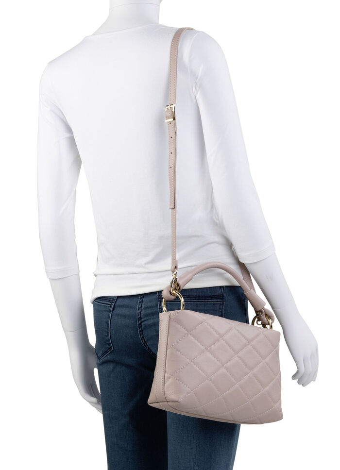 Laurina tas met trendy decoratieve quilting POEDERROSÉ