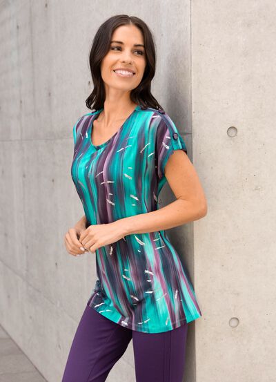 Shirt met zilverfolie print 