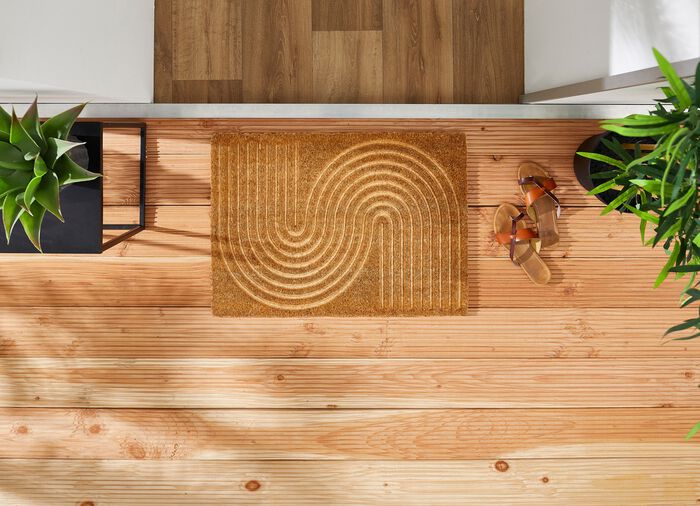 Kokosnoot deurmat met antislip achterkant 