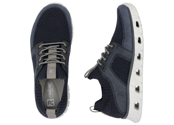 Rieker sneakers met elastische decoratieve vetersluiting DUNKELBLAU