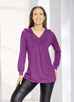 Shirt tuniek met capuchon LILA