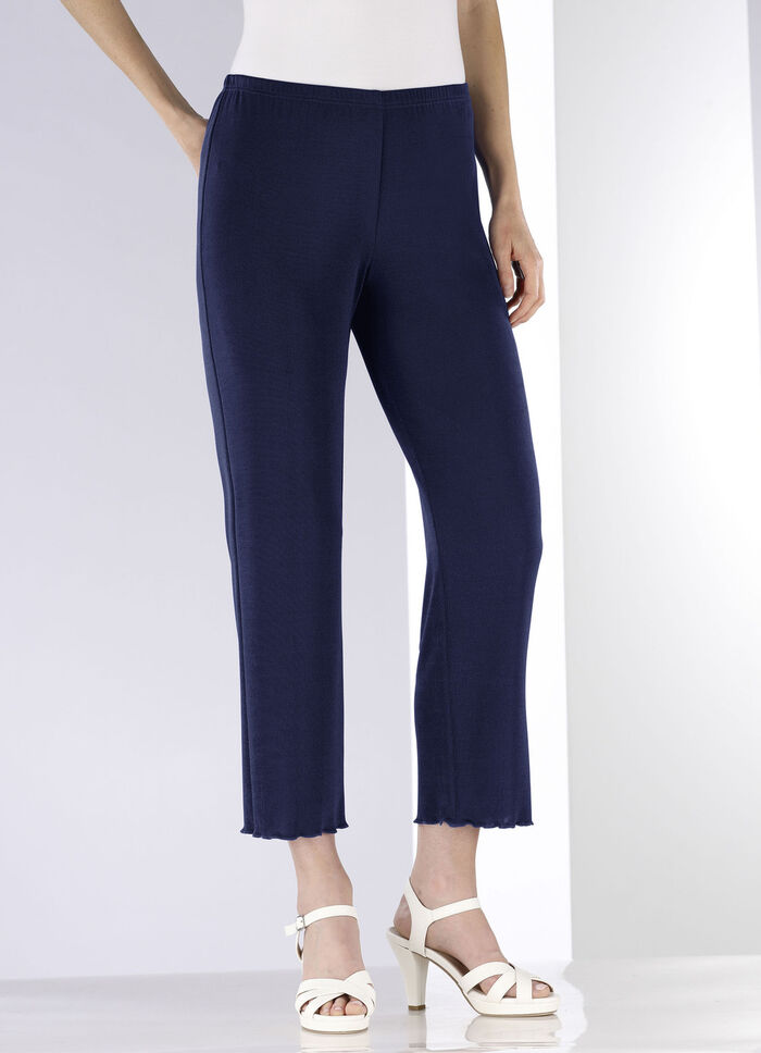 Zacht vloeiende, 7/8 lange broek NACHTBLAUW