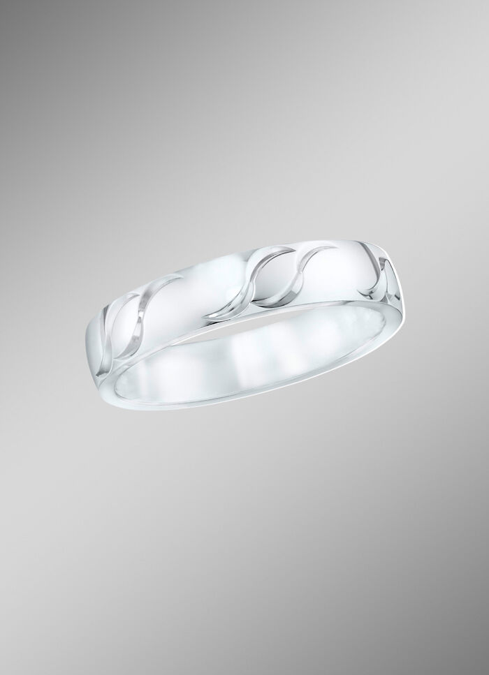 Trouwring met golfgravure 