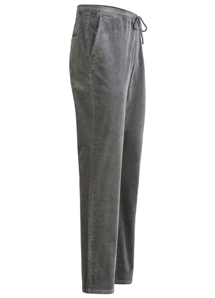 Corduroy broek met elastische tailleband in 3 kleuren GRAU