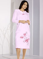 Set van twee nachthemden met knoopsluiting en decoratieve strik 