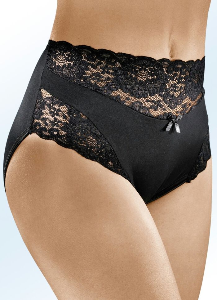 Set van vier slips met elastische kant 