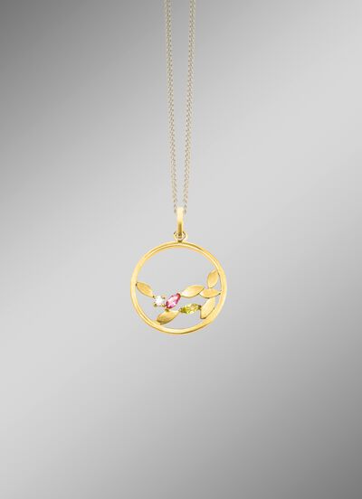 Hanger met edelstenen en synthetische zirkonia 