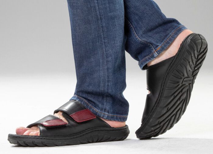 GINO GALANTE, klassieke herenmuiltjes, gemaakt van leer ZWART-CHIANTI