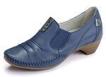 ELENA EDEN mocassinpumps met metallic lederen bekleding BLAUW
