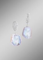 Oorbellen met Keshi-parels en synthetische zirkonia 