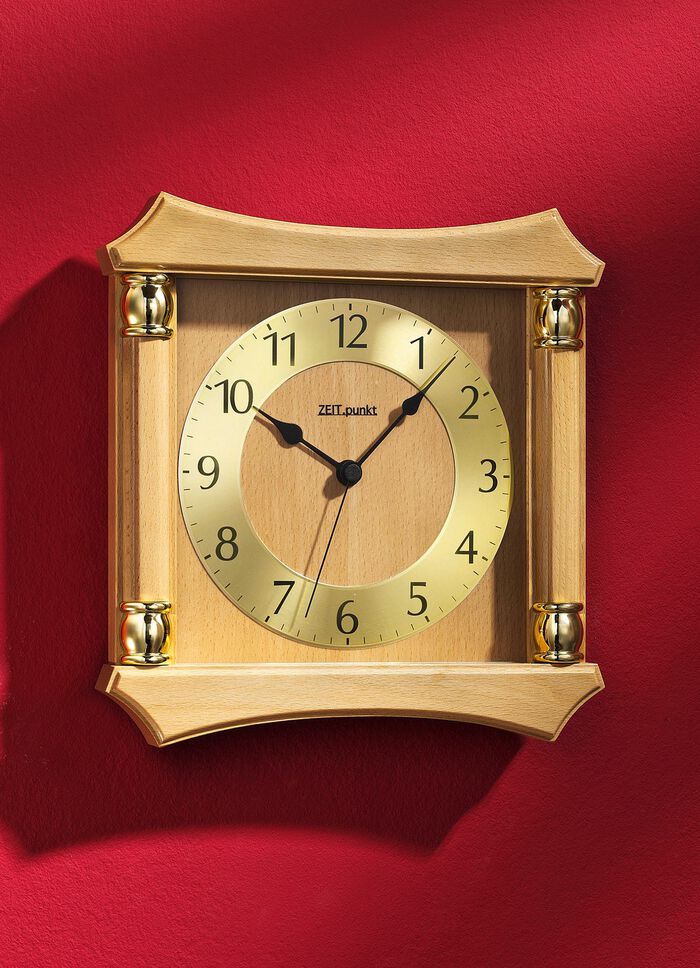 Wandklok van massief hout BEUKEN