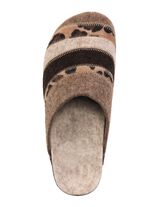 Laurina pantoffel gemaakt van vilt en bedrukt nepbont BEIGE
