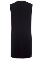 Gebreid vest met decoratieve sluiting ZWART