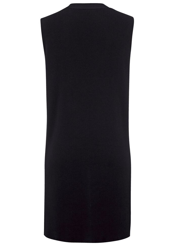 Gebreid vest met decoratieve sluiting ZWART