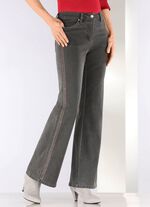 Jeans met sierstiksels in etnische stijl 