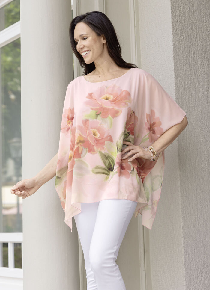 Poncho tuniek met geïntegreerde top 