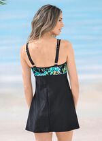 Badpak met rok en verstelbare bandjes 