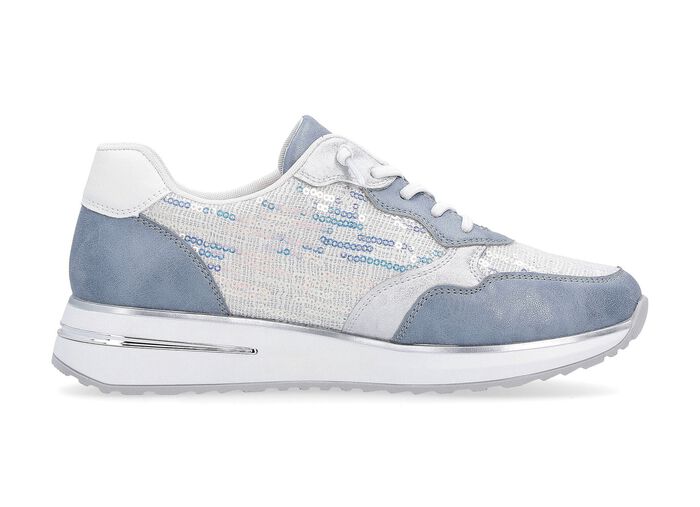 Sneakers met glinsterende pailletten BLEU-WIT
