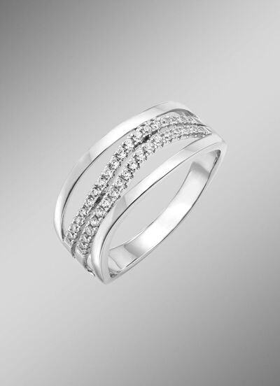 Damesring met opengewerkte ringkop 