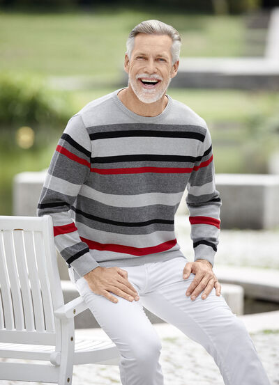 Modieuze ronde hals trui in 2 kleuren 