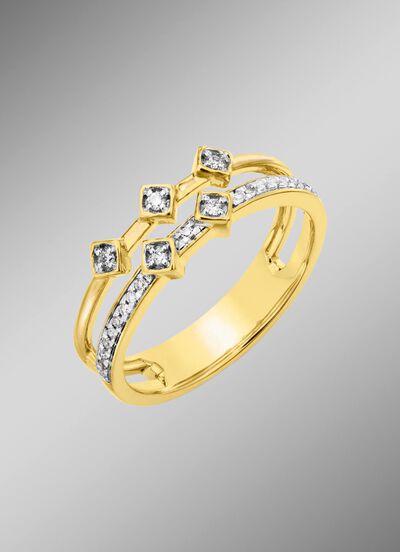 Prachtige damesring met briljanten en diamanten 