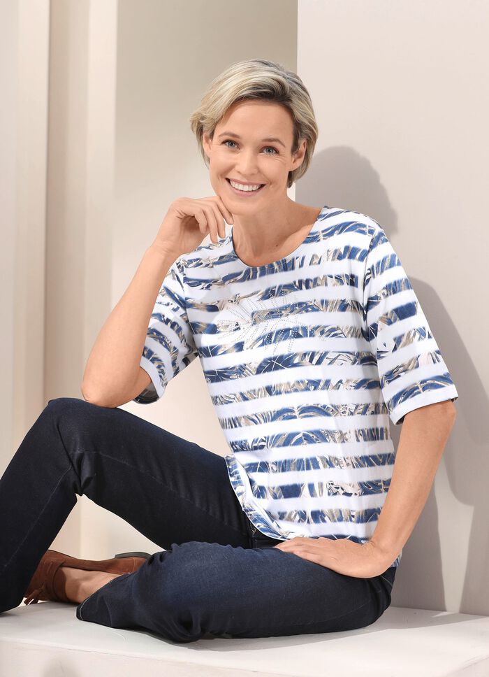 Shirt tuniek met strass applicatie 