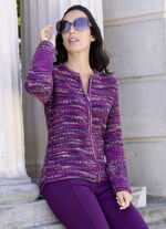 Cardigan met vlammenmelange garen 