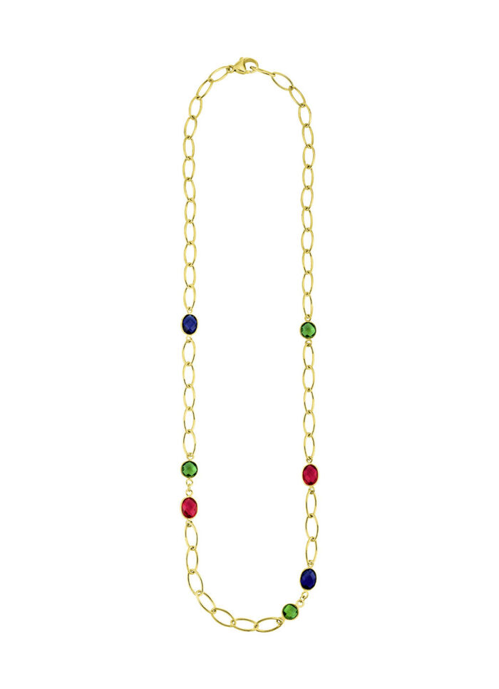 Kleurrijke elegantie: ketting met kwarts in verschillende kleuren 