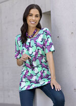 Shirt met schitterende all-over print 