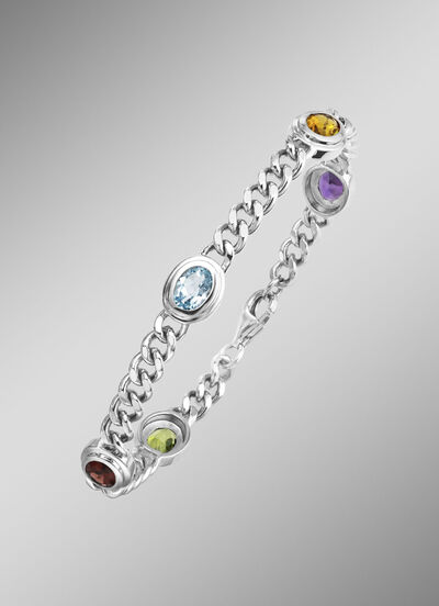 Zilveren armband met edelstenen 