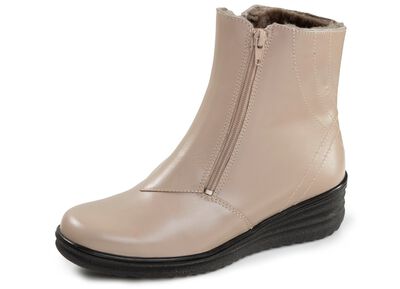 ELENA EDEN, gevoerde dames enkellaarsjes, winterschoenen, breedte H, met lamsvacht 