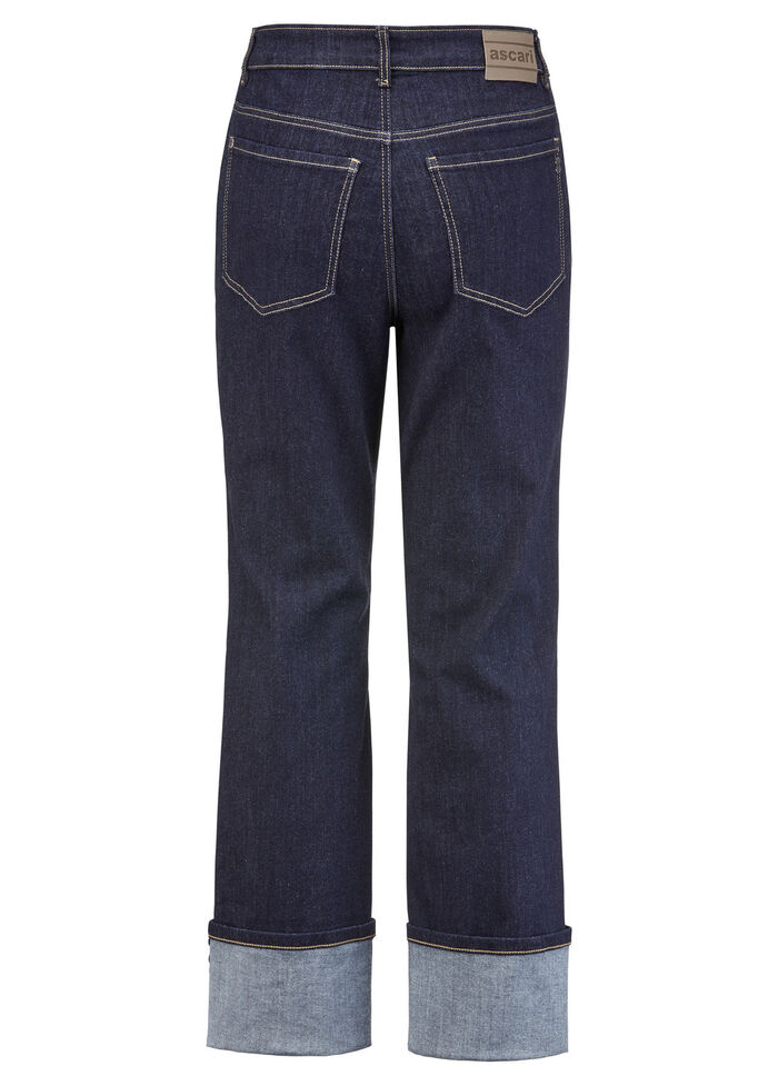 Magische jeans met oprolbare manchetten DUNKELBLAU