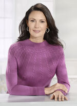 Trui van scheerwol (merino, extra fijn) MAUVE