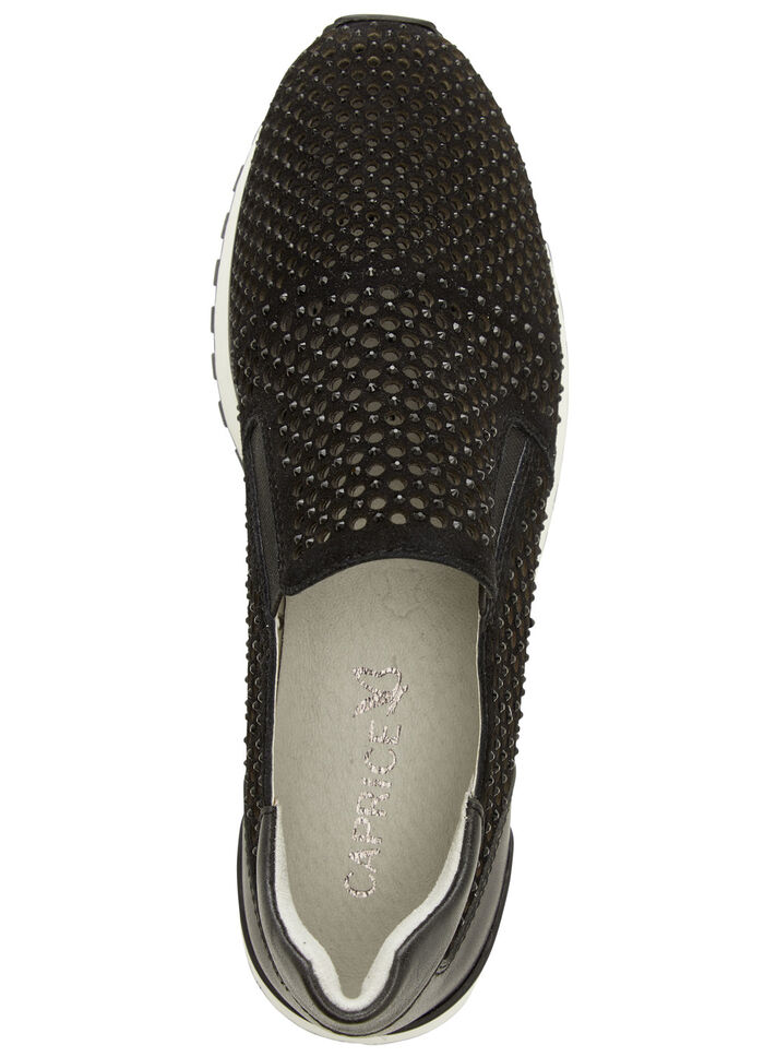 Caprice pantoffels met strass steentjes ZWART