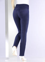 Jerseybroek in denimlook DONKERBLAUW