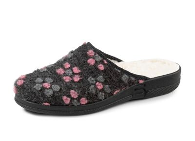 Slippers met bloemmotief 