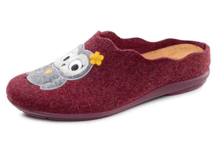 Laurina, klassieke damespantoffels, met uitneembaar voetbed BORDEAUX