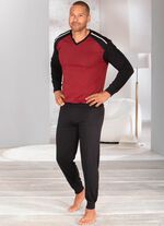 Set van twee pyjama's met V-hals en manchetten 