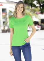 Shirt met mooie borduursels in 2 kleuren GROENTE