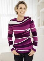 Trui in een elegante mix van patronen BEERE-FUCHSIA-MULTICOLOR