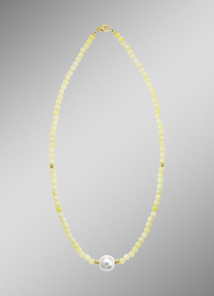 Ketting met parelglans en edelsteenglans 
