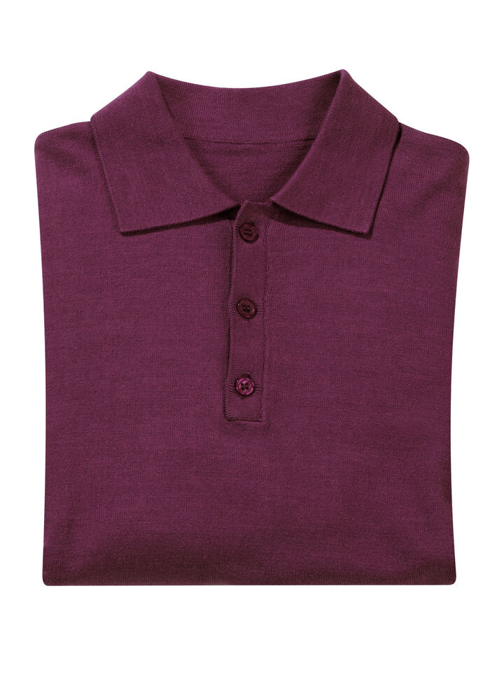 Polotrui met korte knoopsluiting in 4 kleuren BORDEAUX