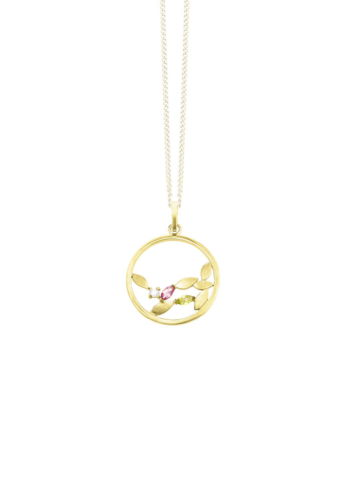 Hanger met edelstenen en synthetische zirkonia 