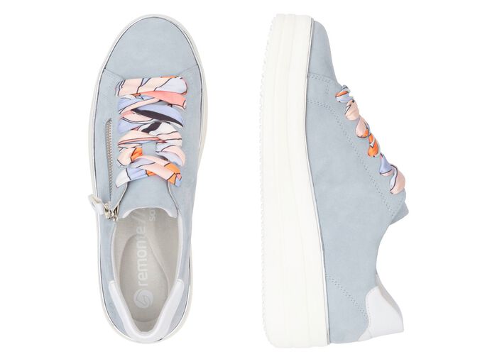 Remonte sneakers met kleurrijke vetersluiting BLAUW-WIT
