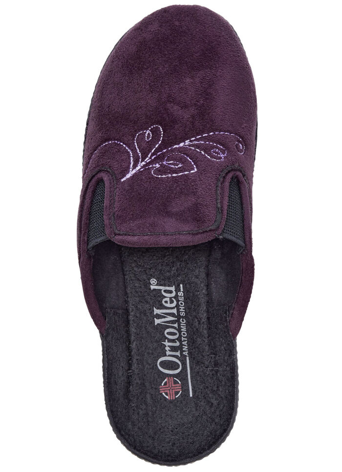 Tweepack klassieke damespantoffels, breedte H, met elastische band 1x MARINE 1x CHIANTI